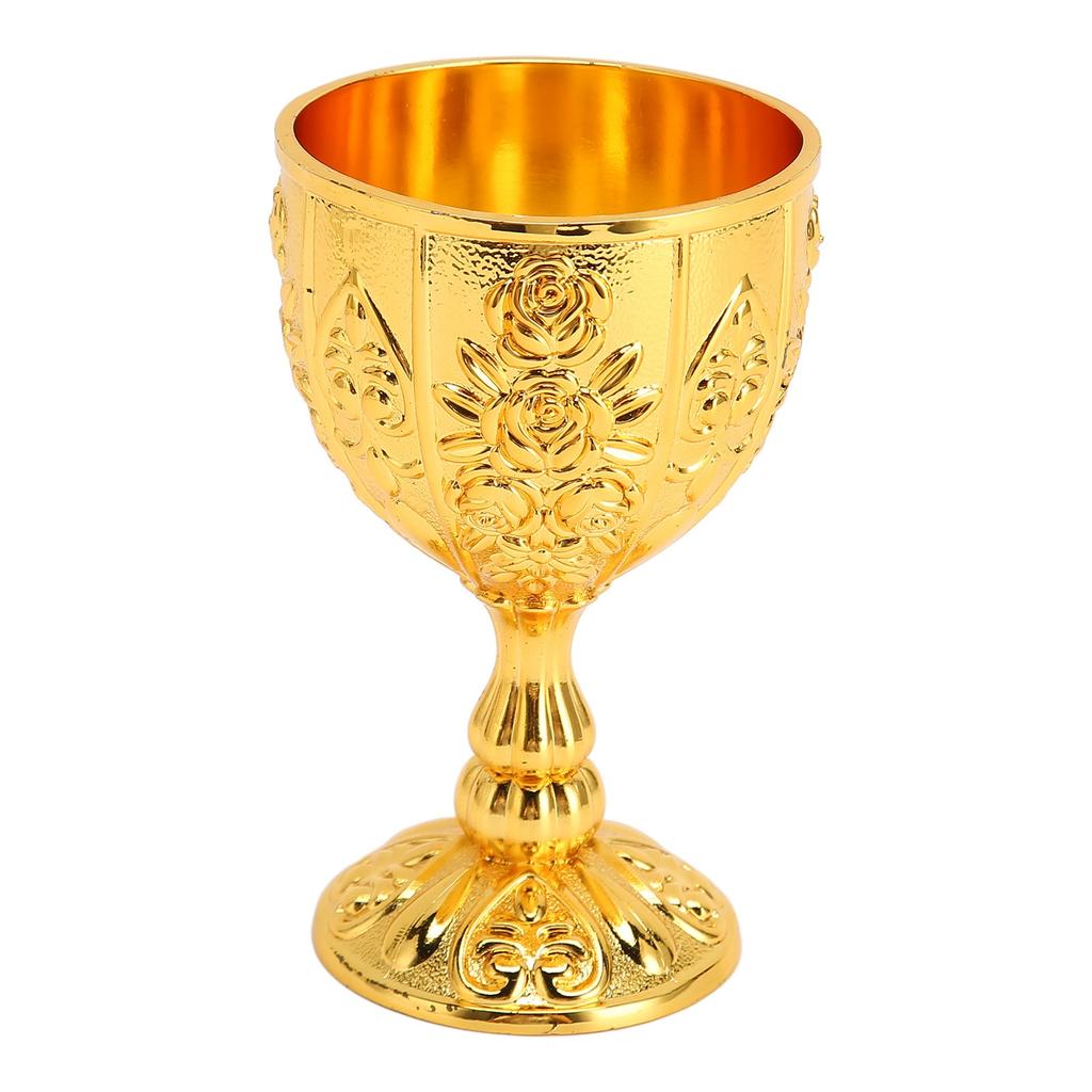 Tasse à vin en métal gaufré, motif floral vintage, détails exquis, tasse à vin en métal pour la décoration de la maison