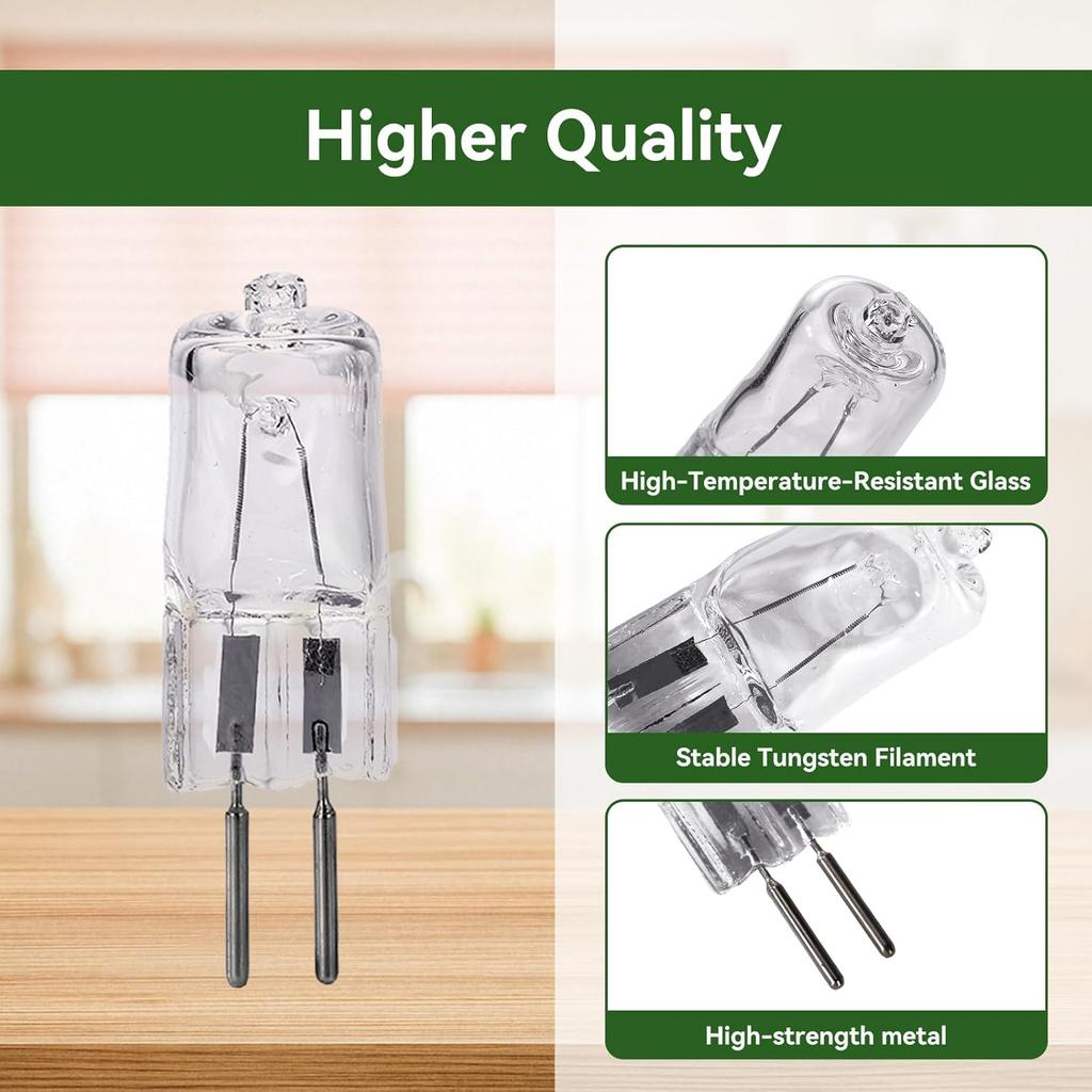 2PCS 130V 50W Microwave Oven Halogen Light Bulbs, Replace WB02X35488 Fit for GE Oven CVM521P2M6S1 CVM721M2N8S5 DVM7195BL5TS
