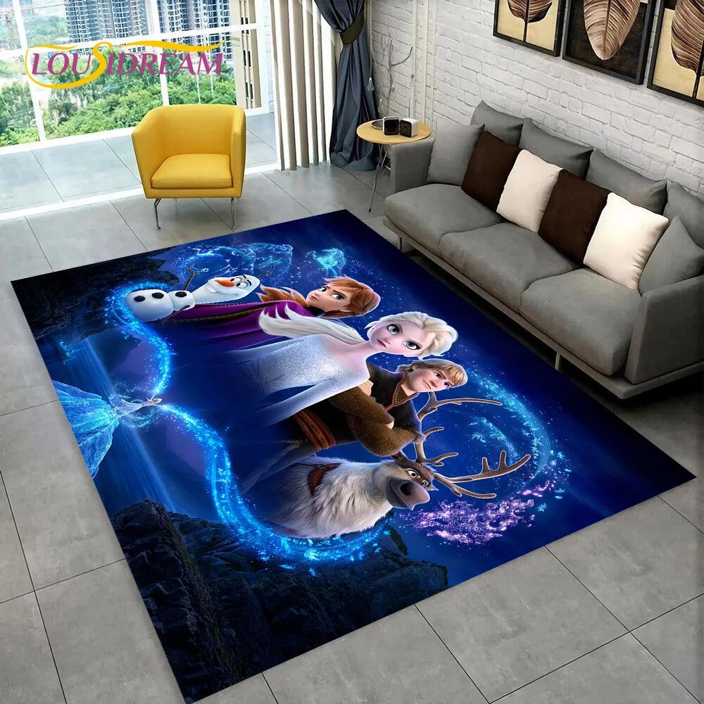 Frozen Elsa Princess Snow Queen Cartoon Carpet Rug for Home Living Room Bedroom Sofa Doormat Decor,Kid Non-slip Floor Mat