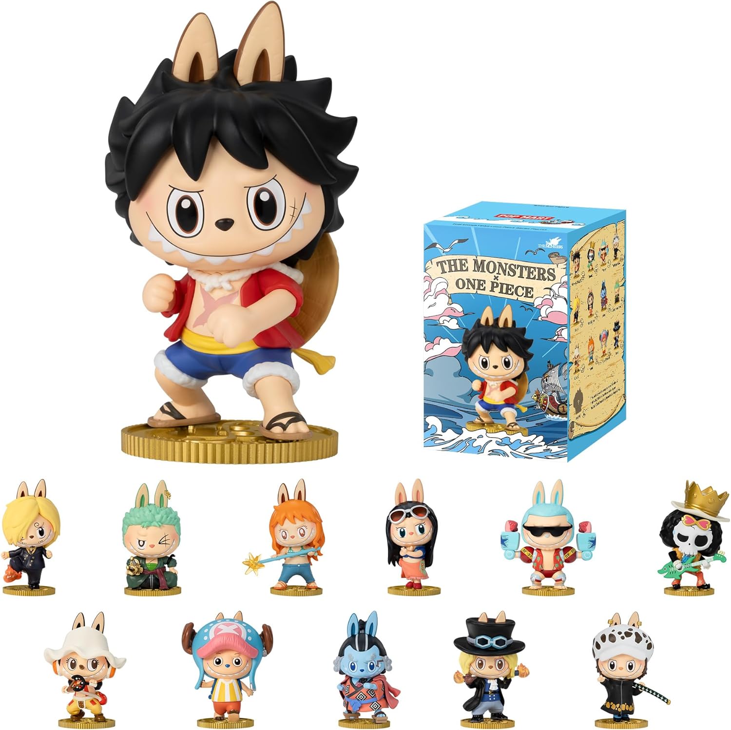 

POP MART The Monsters × One Piece Series Figures Blind Box Figures,Holiday Birthday Gifts for Girls and Boys, Single Box