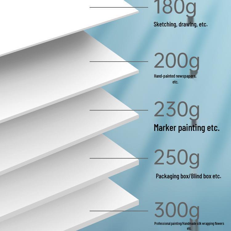 Thickened White A4/8K/4K Cardboard Sheet for Children's Art & Engineering Drawing