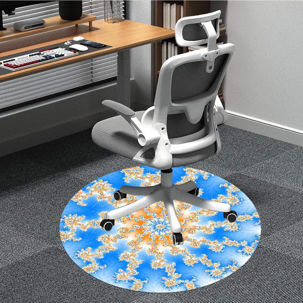 

1pc Fractal Art Chair Carpet for Office, Soft, Non-Slip Polyester Mat, Office, Entryway, Living Room, Bedroom, yy251207267 80cm by 80cm