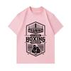 Men's 100% Cotton Crew Neck Short Sleeve T-Shirt, Retro Old School Boxing Training Printed Casual Comfortable Tee for Daily Streetwear Workout Activit