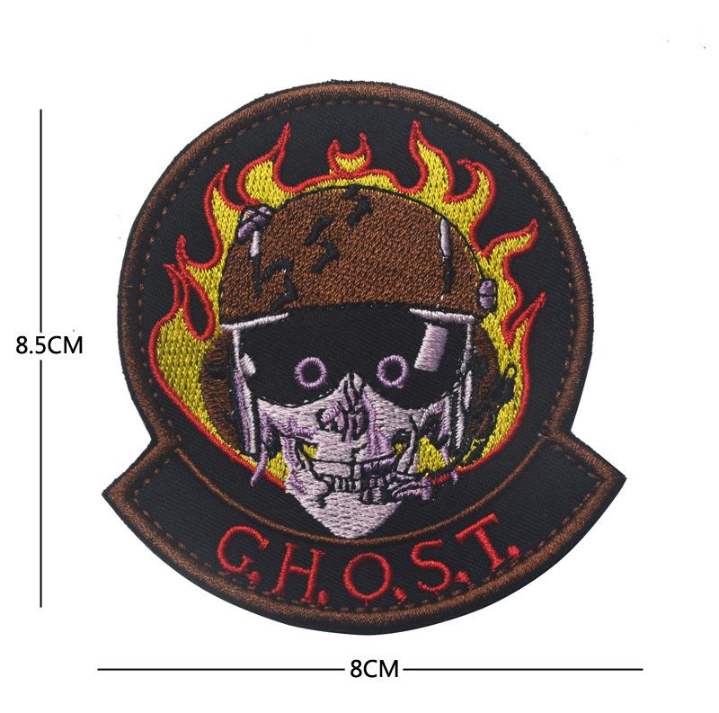 Taifeng Ghost Mask Velcro Embroidered Patches for Call of Duty Morale