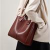 Women's bag, leather messenger bag, new tote bag, large-capacity bucket, shoulder handbag delivery.