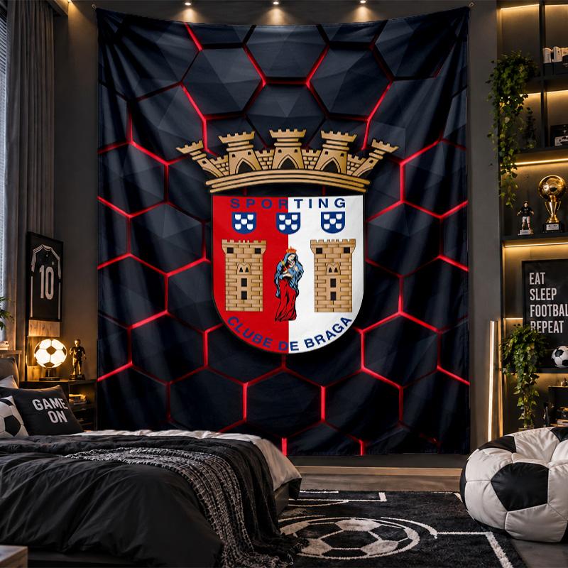 Wall Hanging Tapestry Braga FC Print Cloth for Living Room Bedroom Home Decor