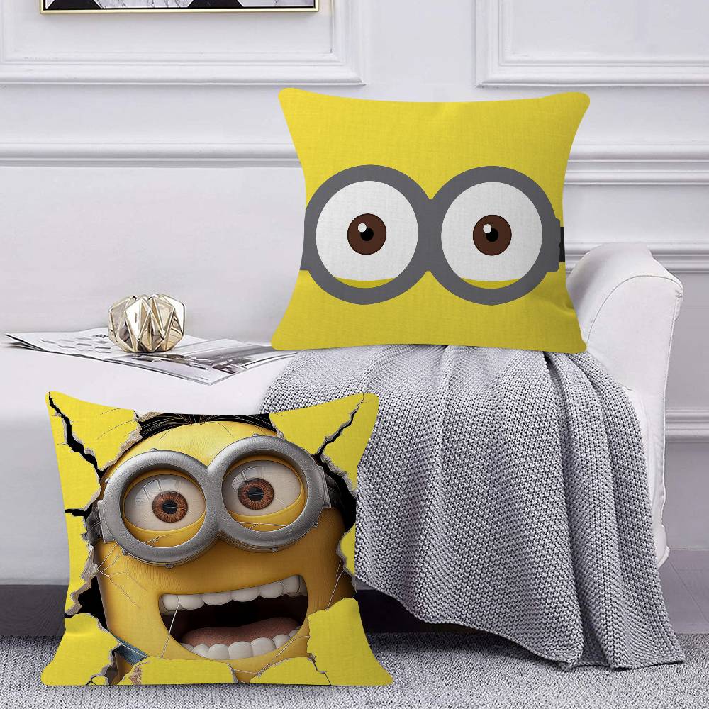 Cartoon M-Minions Cute Funny Pillow Cushion Cover Pillowcase Living Room Sofa Home Decor Customized
