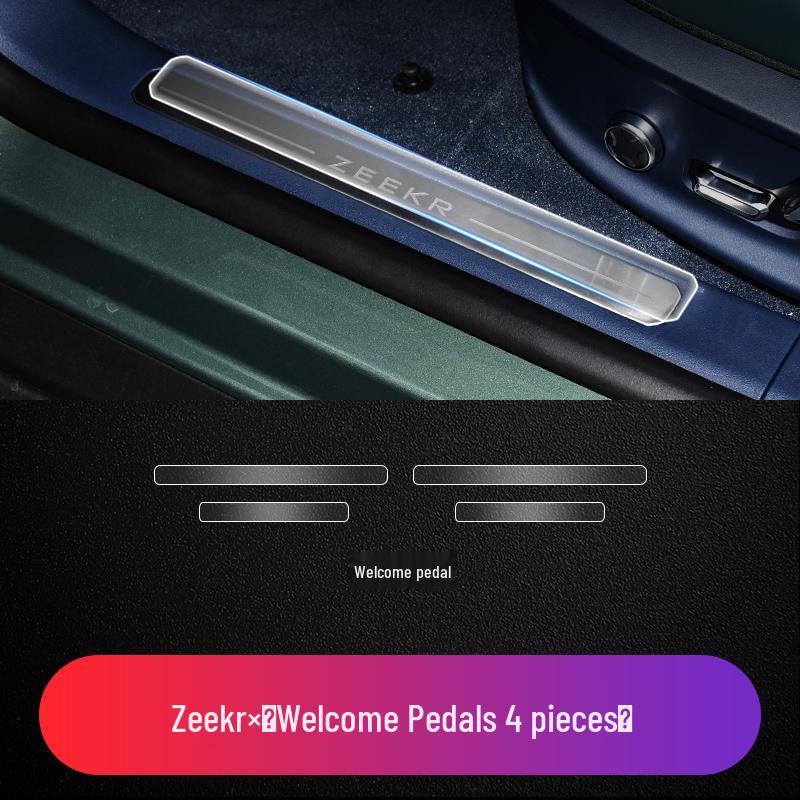 

Zeekr X/001/007/009 Накладки на пороги Приветственная педаль Металлический логотип ТПУ Защитная пленка от царапин See description for specifications
