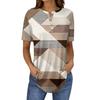 Krótkie rękawy damskie Koszulki letnie T-shirty z nadrukiem kwiatowym Dekolt w serek Casual Basic Koszulki z guzikami Tuniki