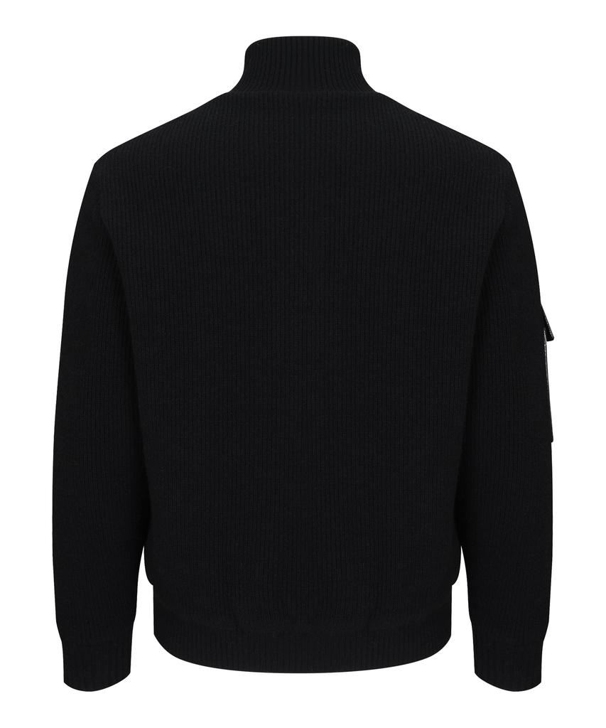 Passardi Golf Logo Pattern Woven Mix Windproof Cardigan