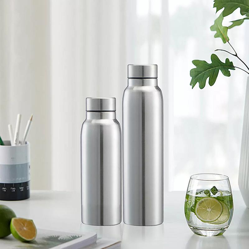 Botella de Agua Deportiva Portátil 650Ml 1000Ml Acero Inoxidable Pared Sencilla Hervidor de Gran Capacidad para Deportes al Aire Libre Ciclismo Bebida