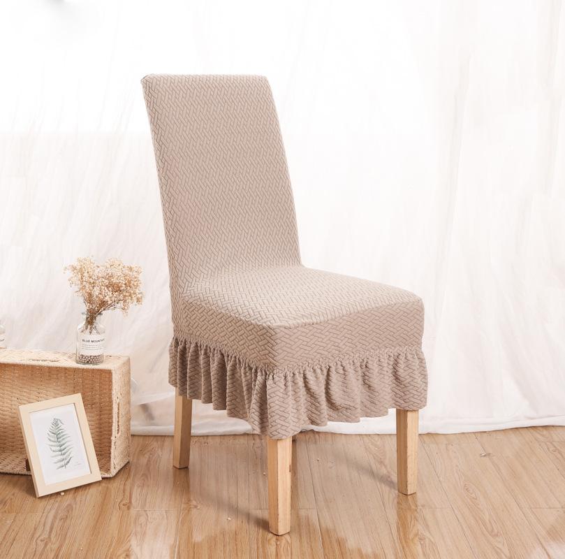 Skirt Dining Chair Cover Jacquard Elastic Soft Seat Cover Anti Stool Slipcover Suitable for Kit Pet Room Living Home Decor