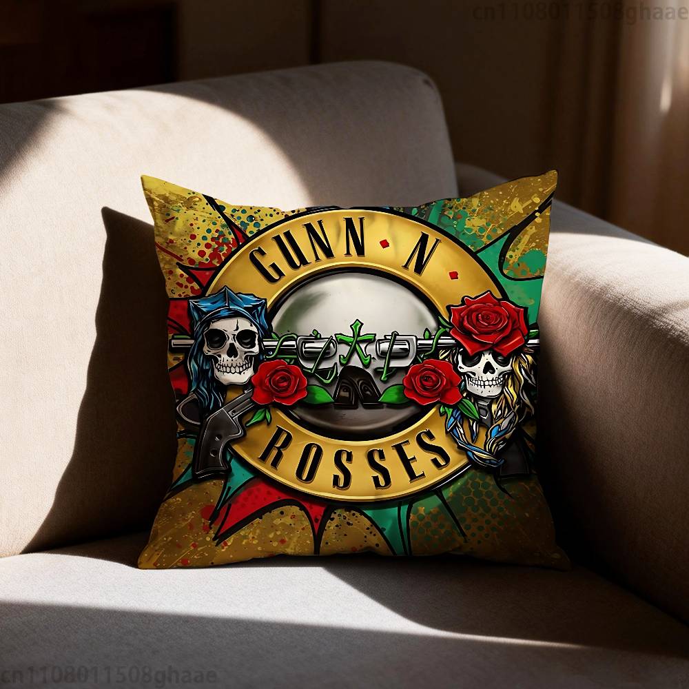 GGuns N RRoses Pillow Case Pillow Case Living Room Sofa Cushion Cover Suitable For Home Bedroom Room Decoration