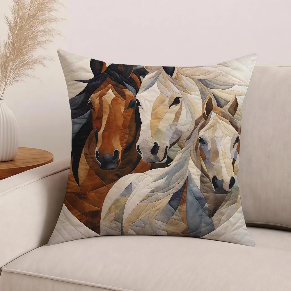 Stylish Horse Art Cool Pillow Case Office Cushions Suitable For Sofa Car Bedroom Decorative Cushion Cover