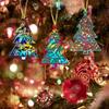 Holographic Christmas Tree Pendant Silicone Mold Ornaments Silicone Mould Resin Casting Molds Christmas Crafts Supplies