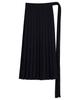 Myuleus Half Cover Chiffon Wrap Skirt [Black]