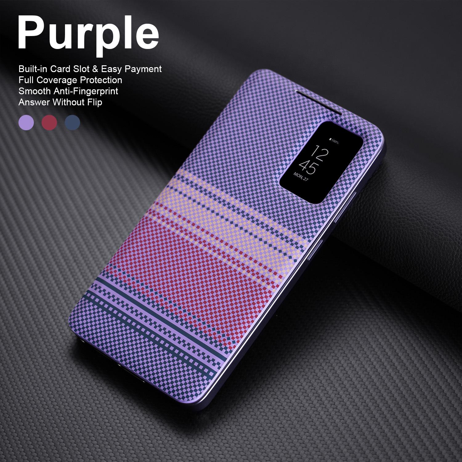 

Samsung Leather Phone Case with Card Slot - Compatible with S26U, S25FE, S24U; Flip-Free Answering Feature. A57
