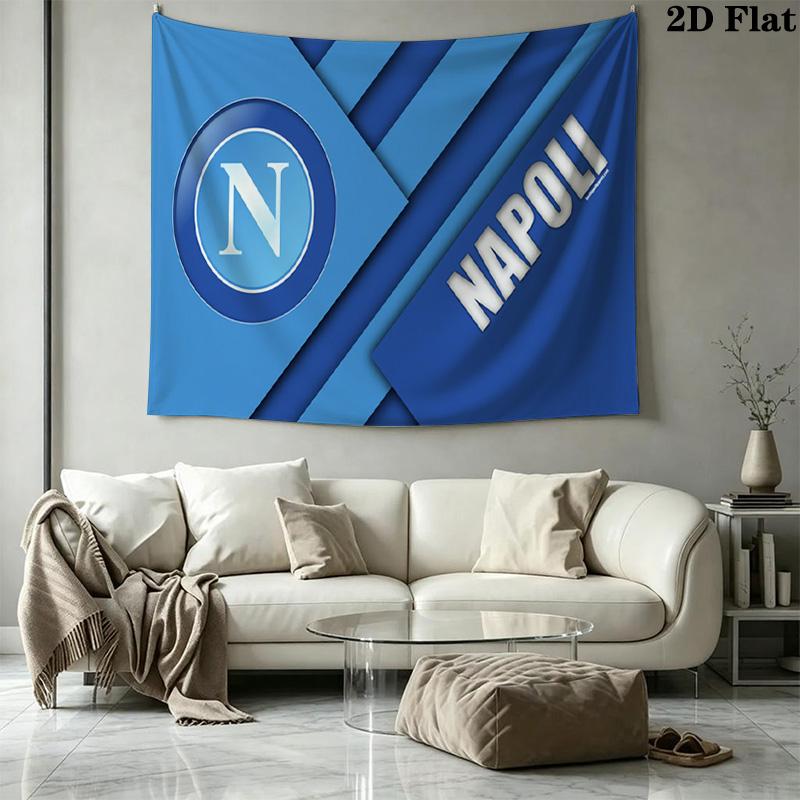 SSC Napoli Wall Tapestry Aesthetic Wall Hanging Printed Fabric Blanket Decorative Tapestries for Bedroom Living Room Home Decor