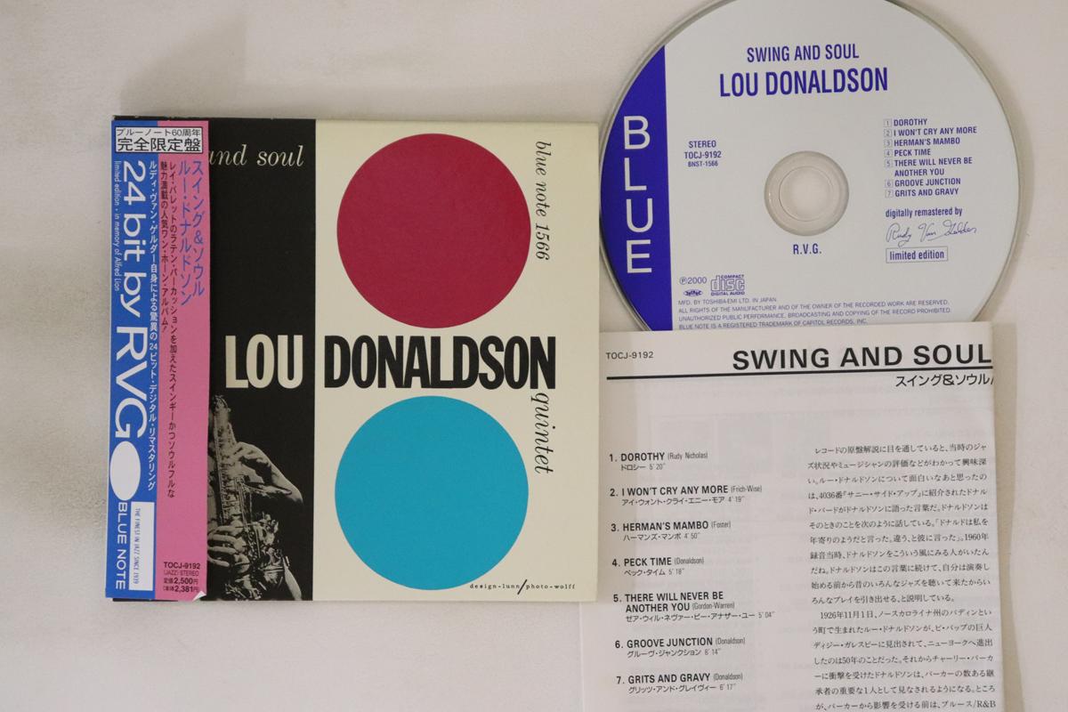 

CD LOU DONALDSON QUINTET - Swing And Soul TOCJ9192 Blue Note 2000 Japan Obi Jazz Used