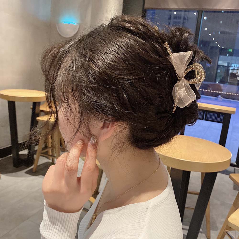 

Women Temperament Bow Knot Net Yarn Korean Grab Clip Hair Claw Hair Accessories Hair Clip чорний
