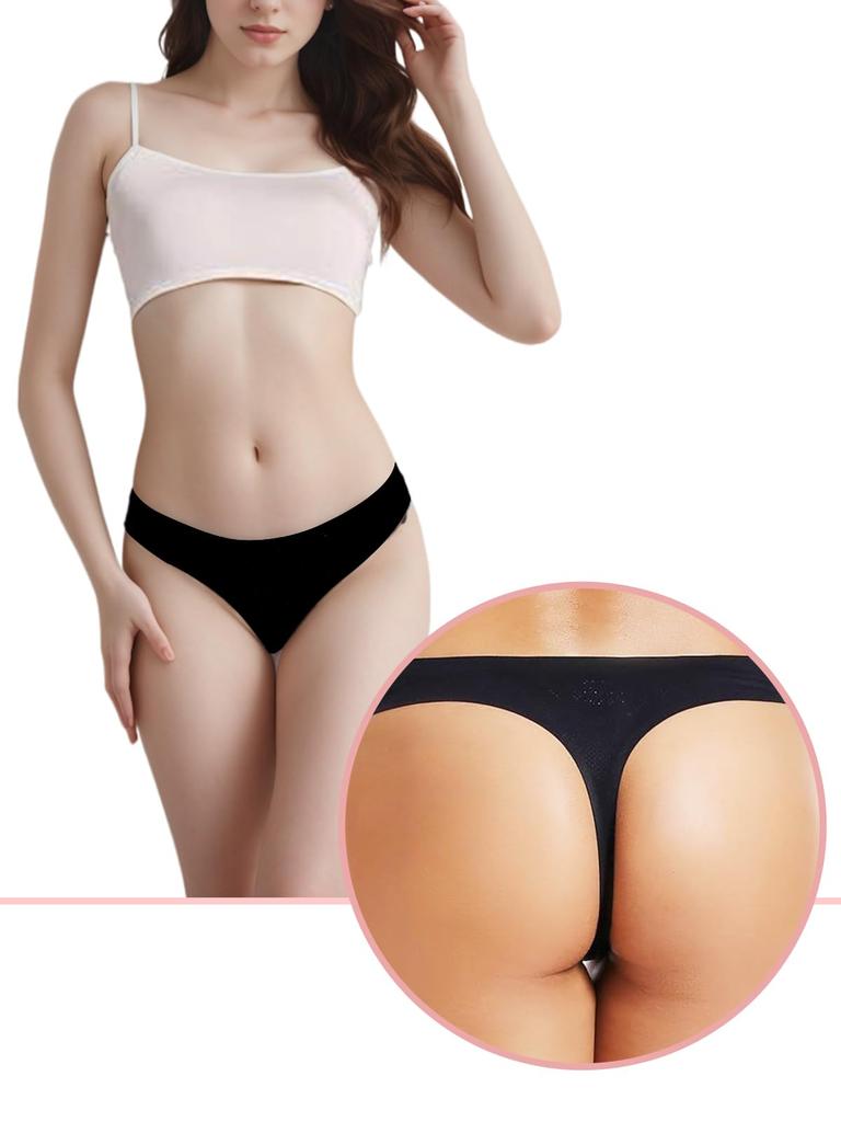 ENALIHI Beautiful Cotton Highly Stretchy Butt Sexy Style Black Women's T-Back Panties, Buttocks, Panties, Cute, Breathable, Underwear, Lifting,