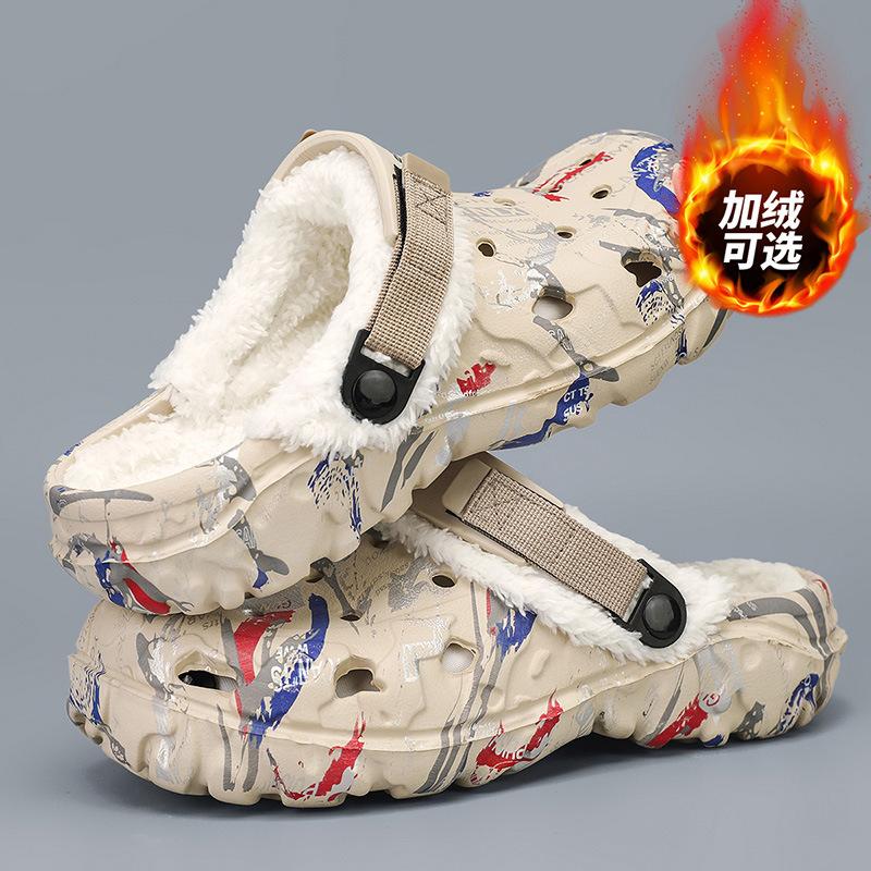 Winter und Sommer zwei Tragevarianten abnehmbarer Beutelkopf Strandschuhe leichte große Größe Lochschuhe Sandalen mit weicher Sohle Herrenschuhe