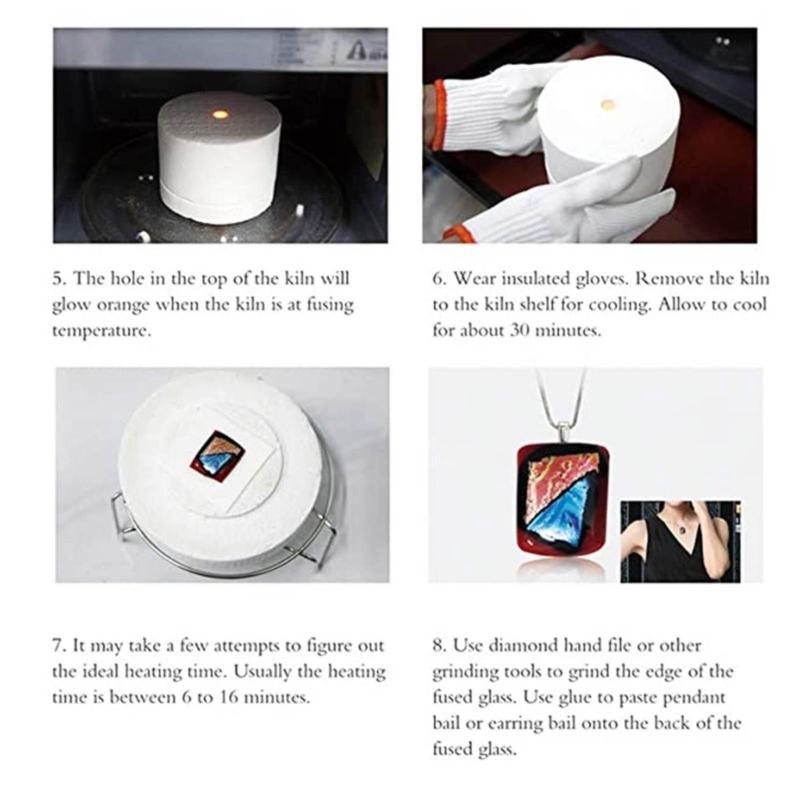 Jewelry Making Set Microwave Kiln Mold Glass Crafting Set Glass Fusing Kiln Microwave Kiln Set Suitable for Glass Fusing