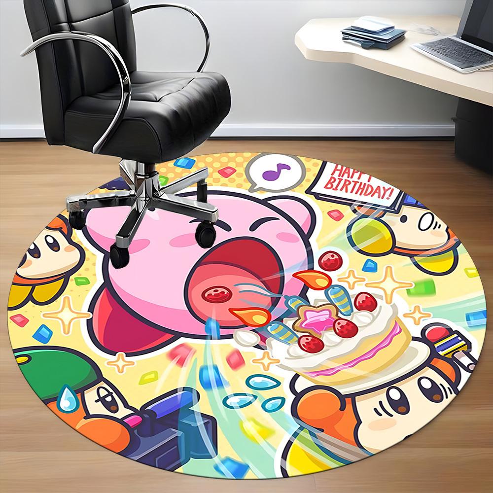 1pz Tappeto Rotondo da Ufficio Kirby, Arredamento per Camera da Letto Soggiorno Casa, Decorazione Stanza, Offic a1016191