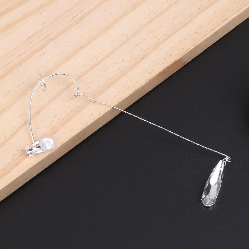 1Pc Fashion Large Water Drop Ear Hook Earrings No Piercing For Women Party Sexy Metal Ear Cuff Face Decoration Gift 02