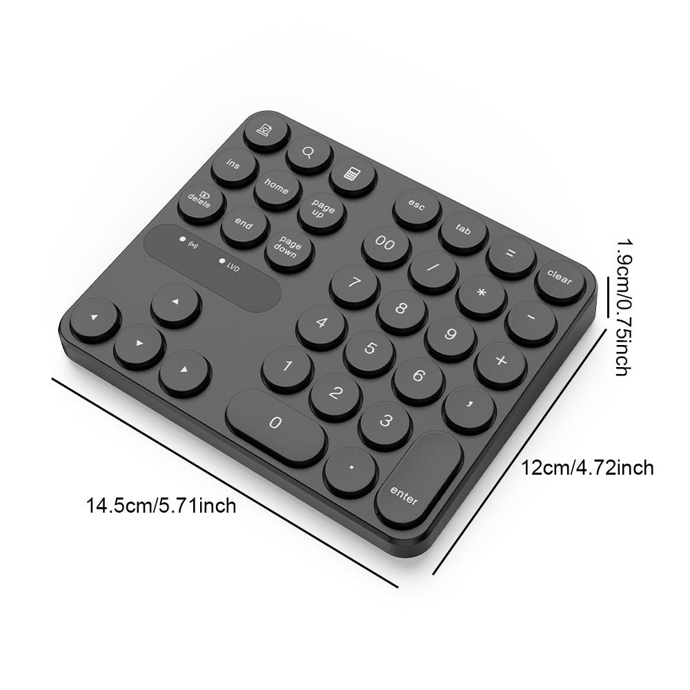 2.4G Wireless Mini Numeric Keypad 35 Keys Number Keypad Accounting Number Pad External Keypad for Laptop Desktop PC