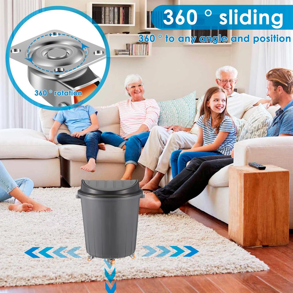 8/16PCS Mini Caster Wheel Heavy Duty Furniture Swivel Caster Wheel Self-Adhesive Furniture Rolling Wheel for Table Chair Sofa