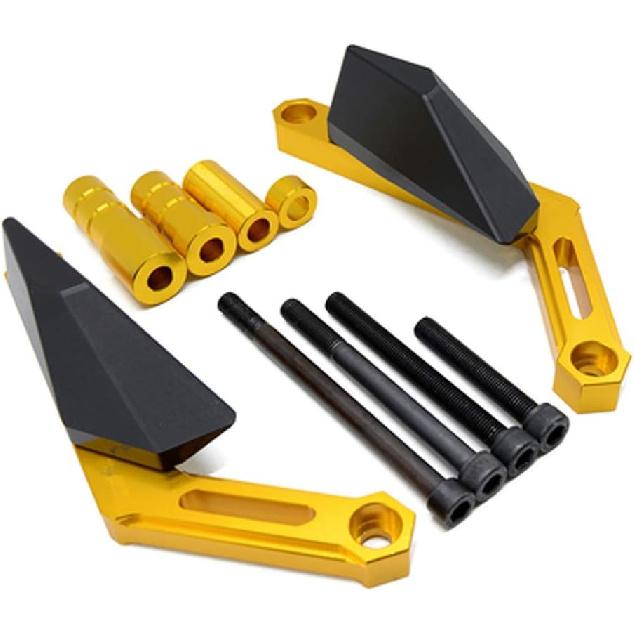 Motorcycle CNC Aluminum Engine Crash Guard Case Frame Sliders Protector Falling Protection for Yamaha MT09 FZ09 XSR900 TRACER (Gold) M