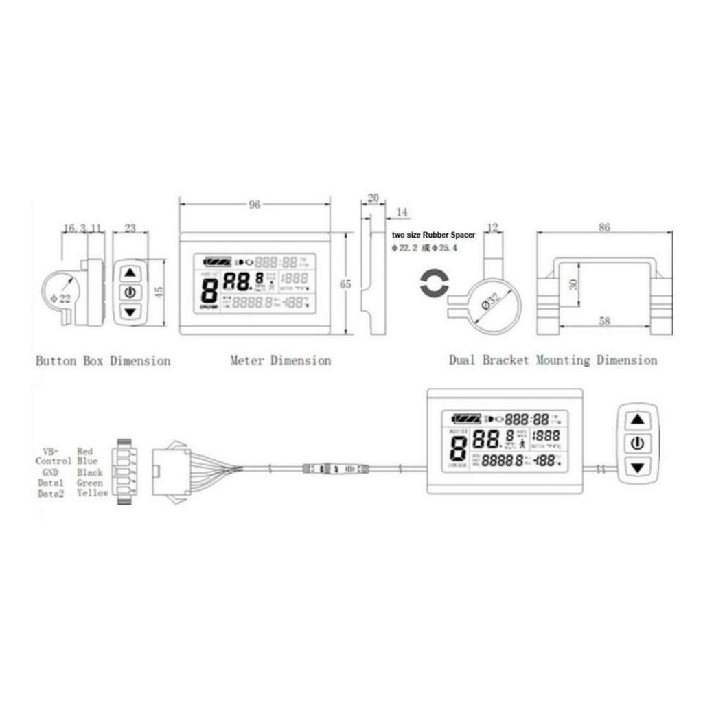 36V 48V 60V 72V SW900 /Motorcycle LCD Display Meter for Scooter