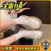 Bow women Mary Jane single shoes spring and summer new sweet buckle high-end leather shoes heightened and thin women's shoes