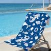 Mermaid & Sea Creature Beach Towel – Oversized Quick Dry Sand Free with Hand-Drawn Ocean Print