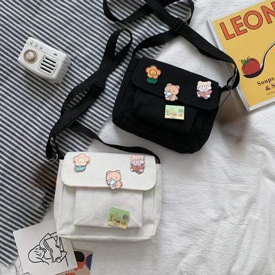 Cute Canvas Small Bag Female  Harajuku Diagonal Bag Wild Student Girl Shoulder Bag Bags for Women