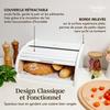 Boîte à Pain - Creative Home - 38 x 28,5 x 17,5 cm - Bois de Hêtre - Blanche - Design Contemporain