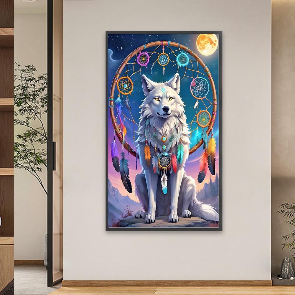 5D DIY Full Round Drill Diamond Painting Wolf Kit Home Decor Art Craft