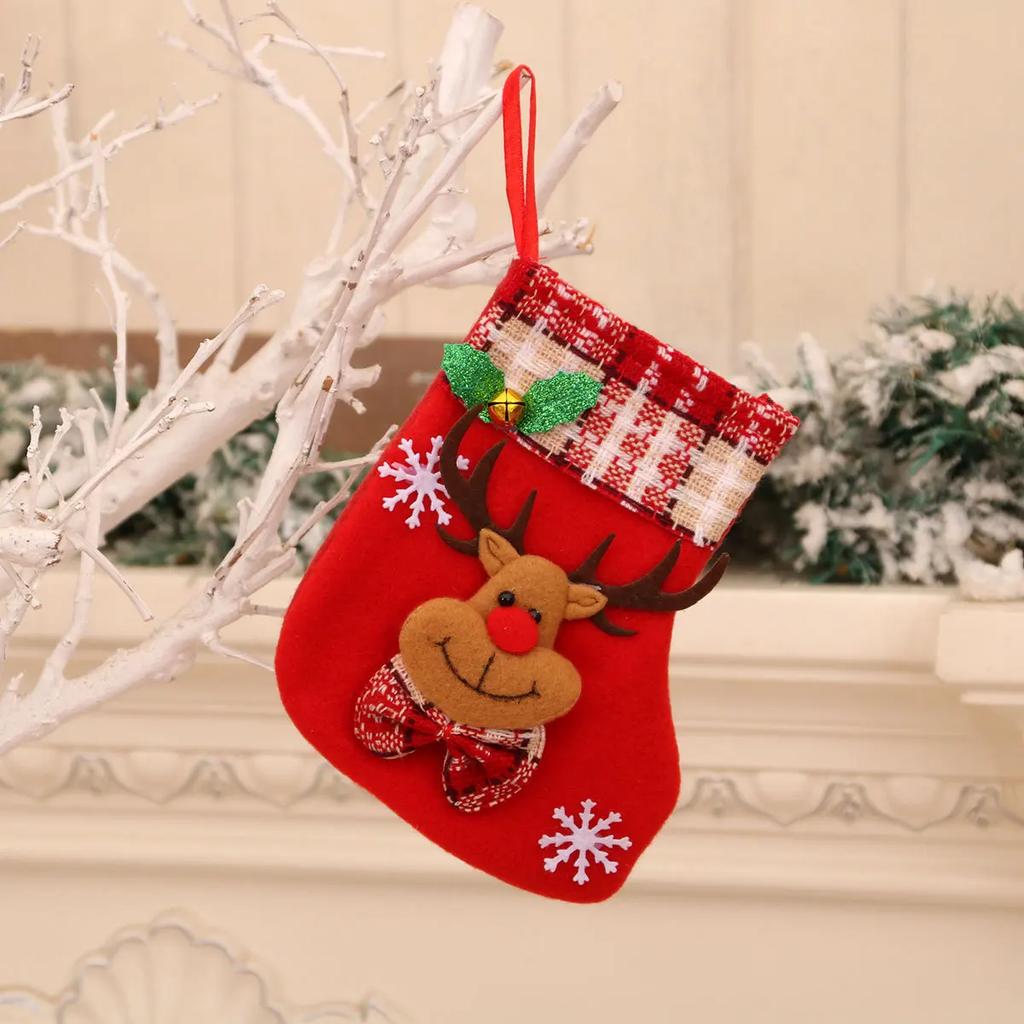 1PC Christmas 2026 Gifts Xmas Stocking Ornaments Holiday Gift Bags Festive Sock Tree Decorations for Xmas Party Home Decor