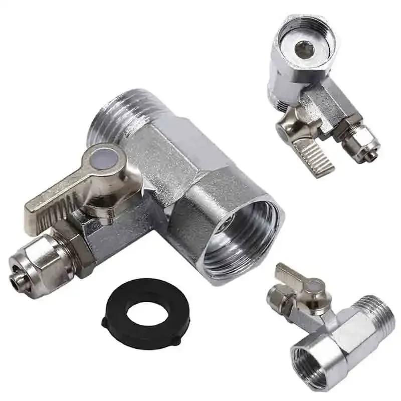 Three-way With Live Joints Two-way Switch Water Pipe Diverter Tap Washing Machine Access colore grigio chiaro