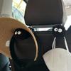 2PCS Cute Cartoon Bear Car Seat Backrest Hook Storage Headrest Storage Hanger Grocery Bag Handbag Car Decoration