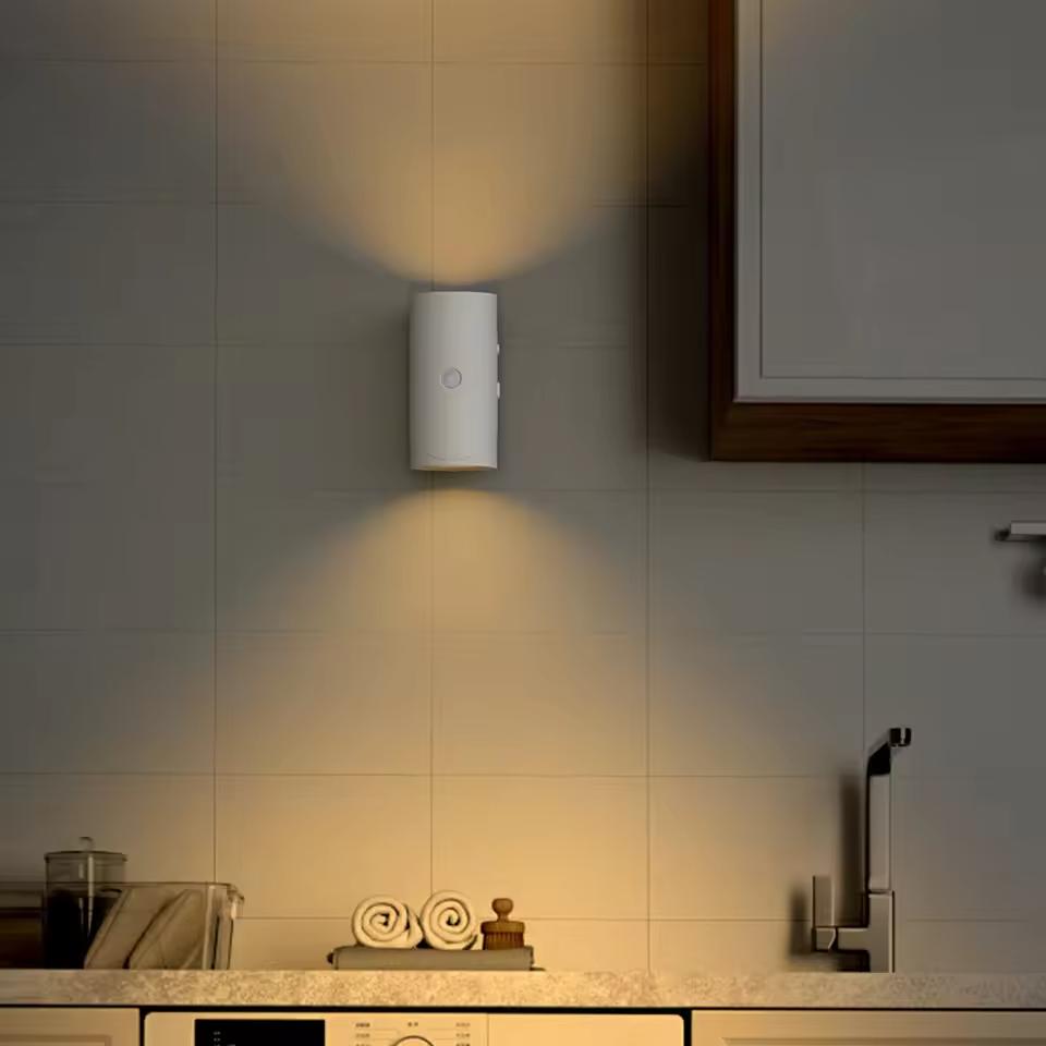 LED Motion Sensor Wall Lamp Wall Lights RGB Warmlight Home Decoration Light Up and Down Night Light Rechargeable for Stair Porch