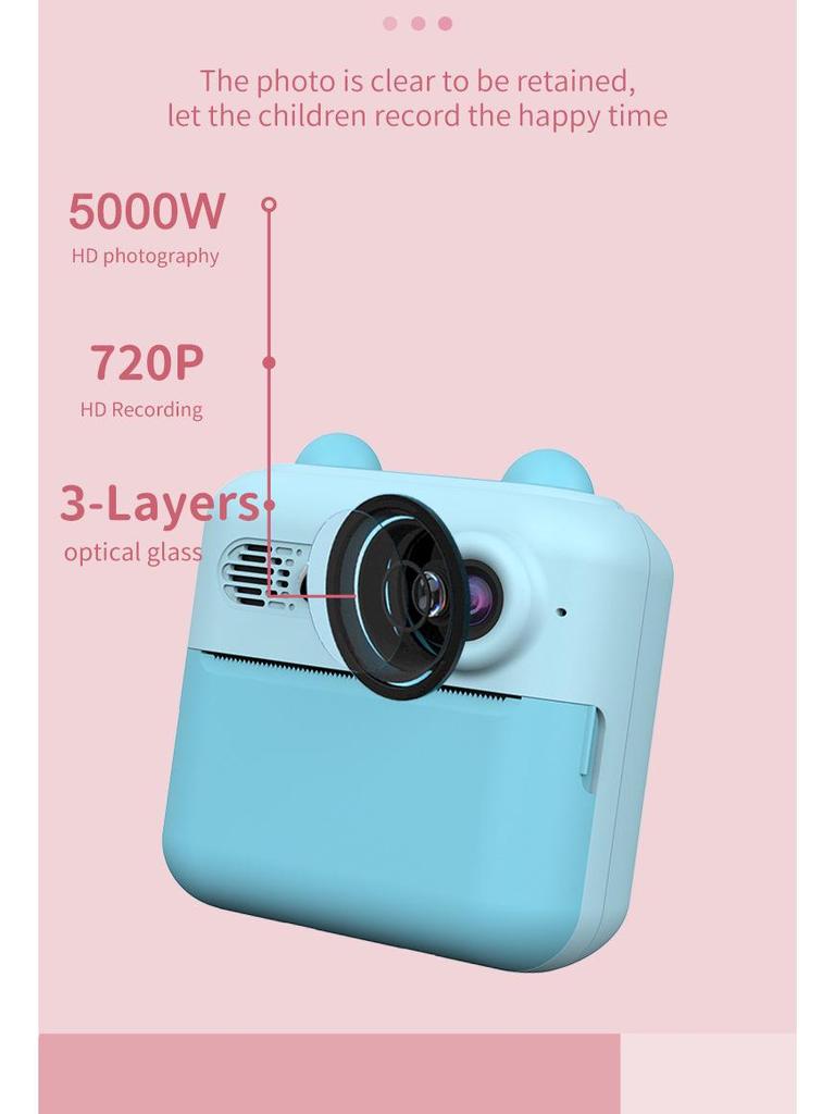 Cross-border Exclusive Children's Instant Print HD Mini Camera, Multifunctional Digital SLR.