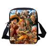 Adjustable Lightweight One Piece Anime Crossbody Bag Sling Shoulder Bag Unisex Casual Bag for School Outdoor Boys Girls Age 6-10