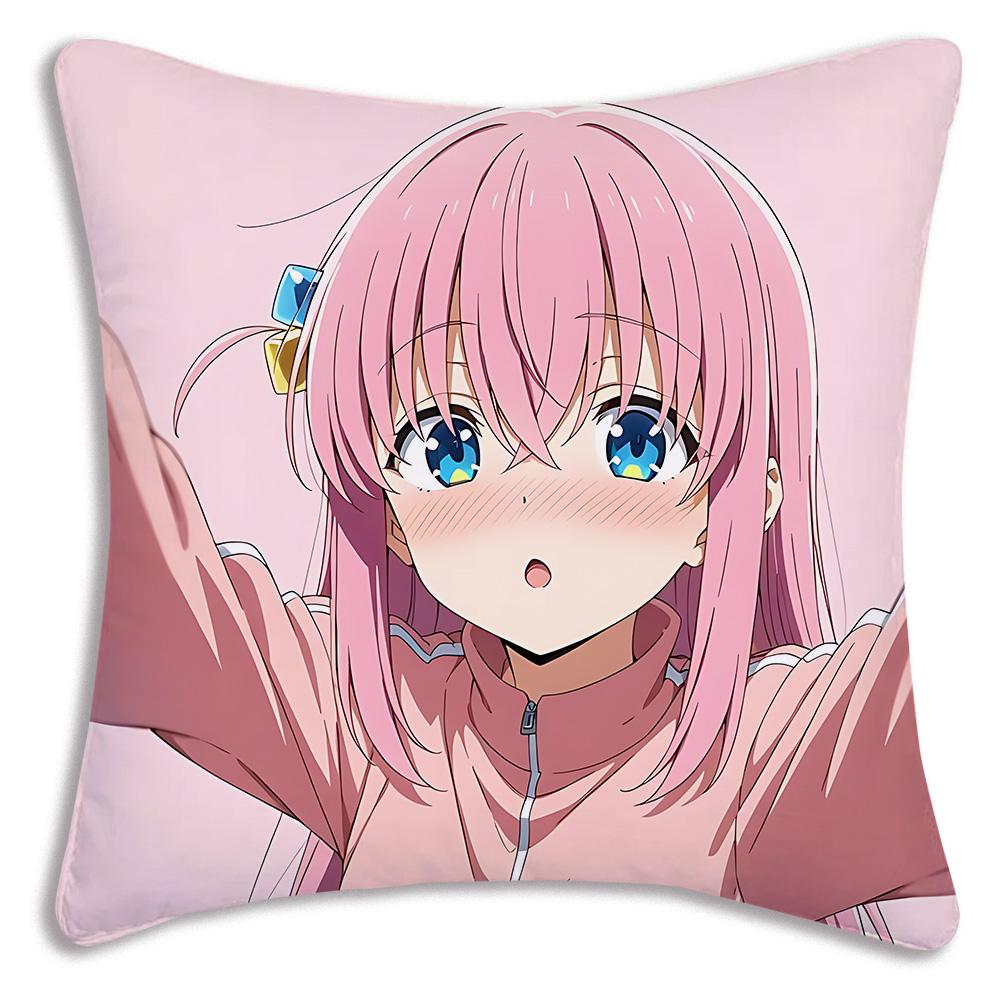 Anime B-Bocchi the Rocks Pillow Covers Cartoon Sofa Decorative Home Double-sided Printing Short Plush Cute Cushion Cover