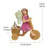 1 fun fairy tale statue, mini bicycle fairy tale garden statue outdoor sculpture, resin garden decoration outdoor garden lawn ga