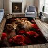 Highland Cows and Flowers Pattern Mat Non-Slip Kitchen Mat, Fashionable Home Decor for Living Rooms, Bedrooms, Hallway Entrances