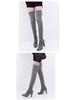 European & American Plus Size Over-the-Knee High Heel Pointed Toe Frosted Zipper Women's Boots for Spring & Autumn Winters