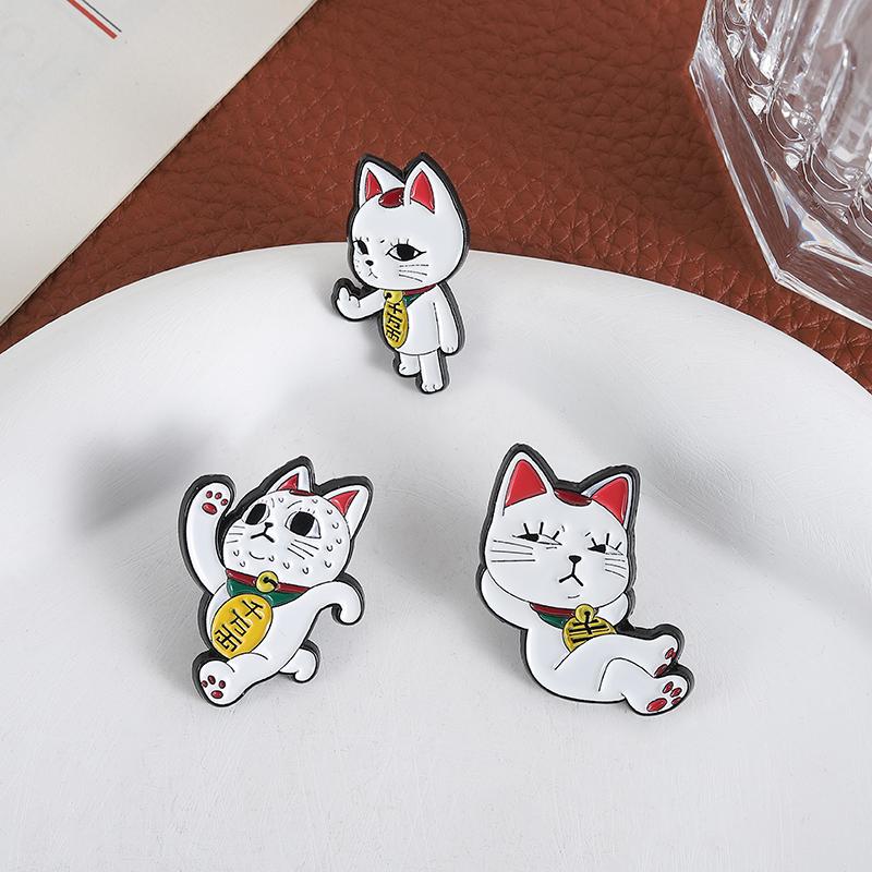 Cartoon Cat Spy Enamel Pin, Fun Anime Brooch, Lapel Badge, Creative Jewelry Gift