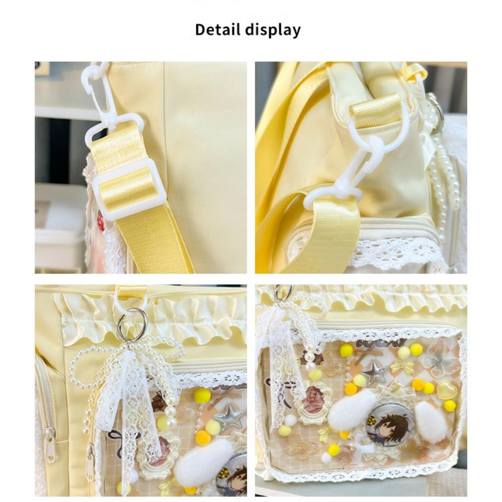 Shoulder Bag Large Capacity Lolita Fashion Bag Anime Badge Bag Lightweight For Work School Outdoor Activities